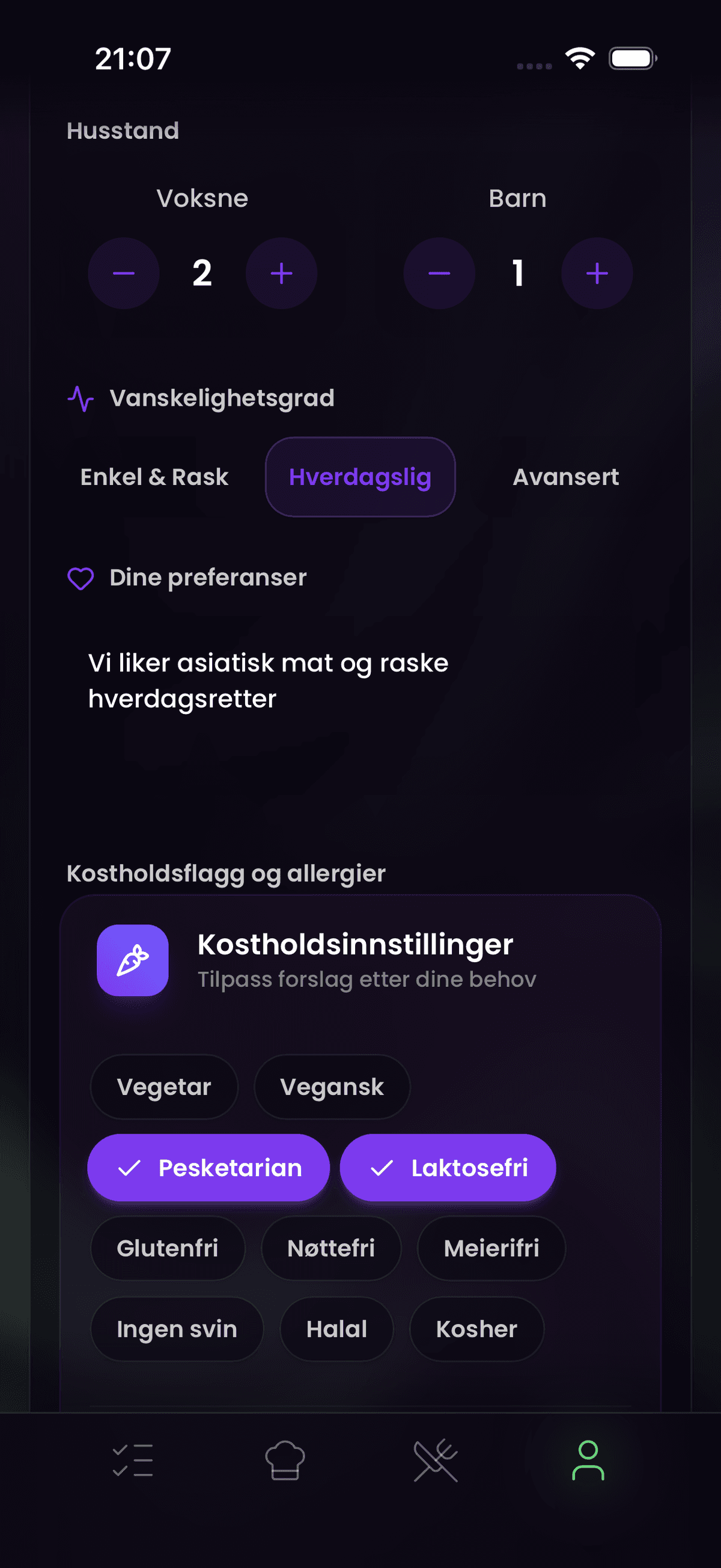 Middagsplanleggeren: Hvordan Veloop AI forstår din familie | Veloop