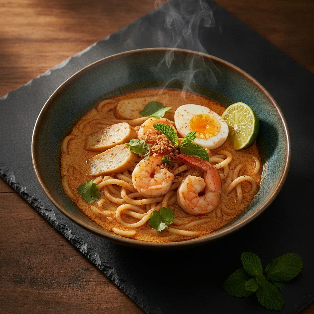 Eksotisk Malaysisk Laksa-Gryde
