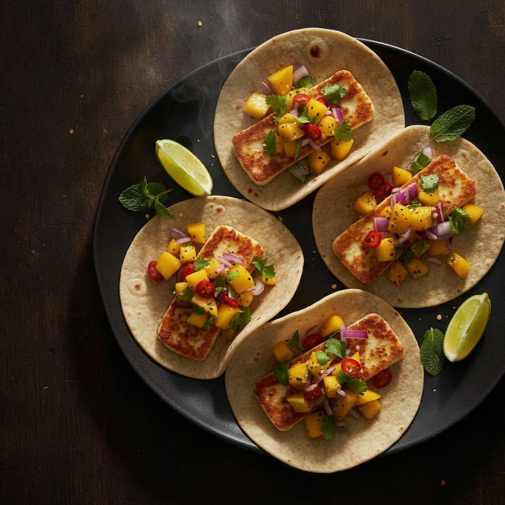 Grillad Halloumitaco med Mangosalsa