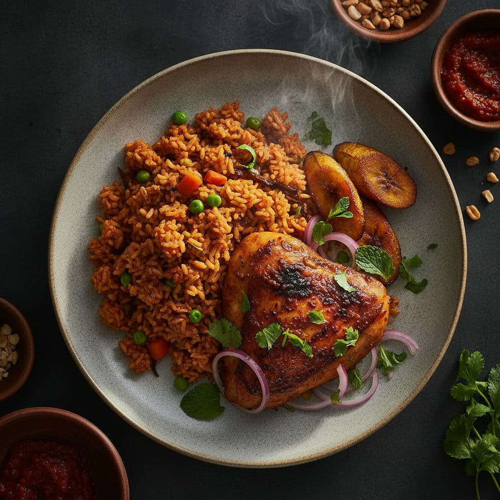 Vestafrikansk Jollof-fest med Harissa-kylling